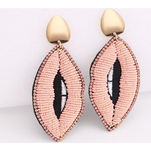 Boho Aretes Oorbellen Mouth Earrings Drop Earrings For Women Beads Handmade Earings Statement Earrings Fashion Jewelry Ear Gifts
