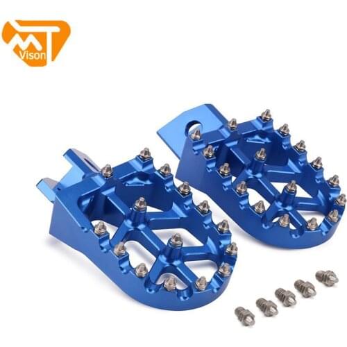 BLUE CNC Motorcycle Footrest Foot Pegs Footpeg Footpegs For YAMAHA YZ80 YZ125 YZ250 YZ WR 200 250 500 TTR 90 110 125 1996-2021