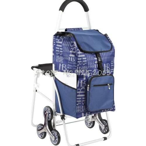 Folding Shopping Cart, Large Capacity, Large Net Celebrity Supermarket, Portable Household Elderly Climbing Stairs To Buy Food