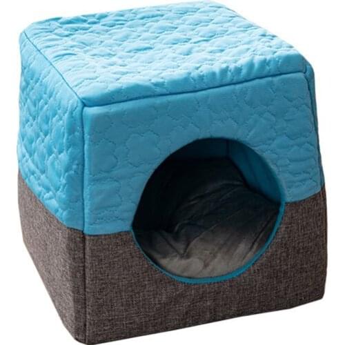 1pcs Folding Pet Bed House Soft Breathable Cat Cushion Outdoor Indoor Warm Sleeping Sofa Kennel Pet Supplies