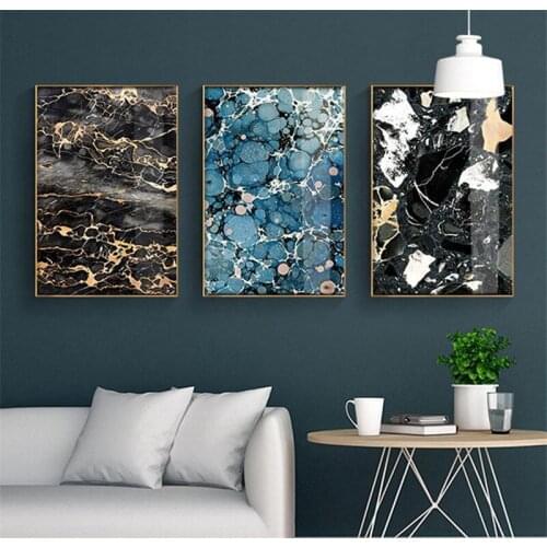 Modern Home Decor Marble Real Grain Picture Personalized Decor Canvas Painting for Living Room Indie Background Wall Murals