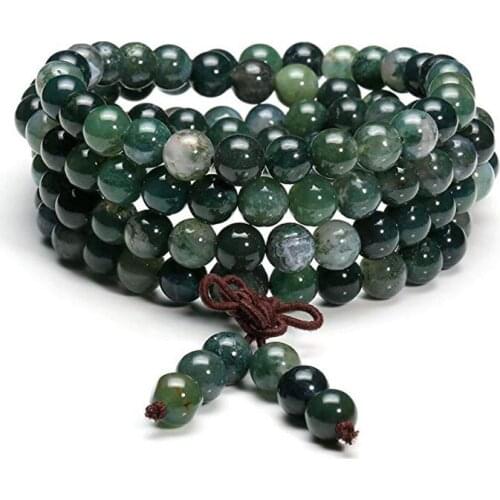 Beads Tibetan Buddhist Bracelets Natural Healing Gem Stone Stretch Bracelet 108 Mala Prayer Beads Yoga Necklace