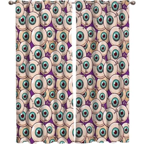 Zombie Eye Window Treatments Curtains Valance Living Room Bathroom Decor Kids Room Curtain Swag Curtain Panels With Grommets