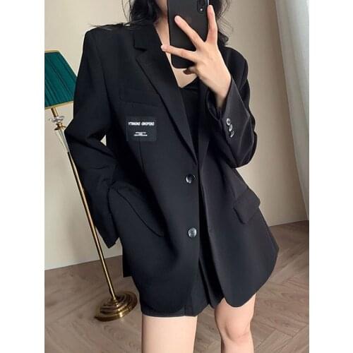 Womens Open Front Pocket Casual Blazer Office Lady Long Sleeve Work Office Single Breasted Suit Jacket