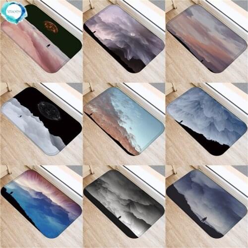 1PC 40x60cm Sky Clouds Anti-Slip Kitchen Carpet Welcome Landscape Doormat Floor Mat Hallway Portch Rug Door Mats Outdoor