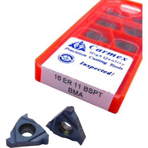 10PCS 16ER 16IR11BSPT 14BSPT 19BSPT 28 BSPT BMA Solid Carbide Inserts High Quality Threading Lathe Tool