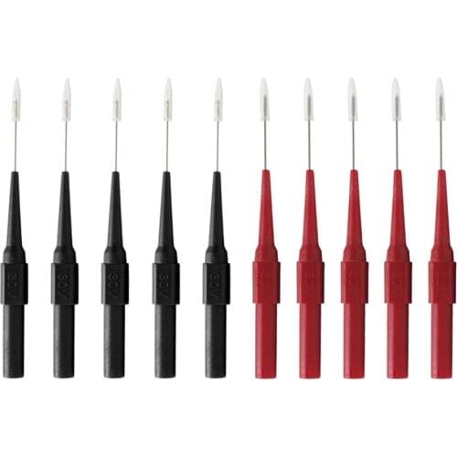 10Pcs/Lot Insulation Piercing Needle Non-destructive Pin Test Probes For Car Tester Etmultimeter 4mm Red/Black Banana Socket