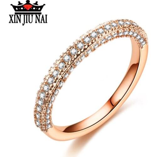 18K goes gold/silver ring suitable for party Simple and gorgeous half circle set with diamonds engagement jewellery famous brand