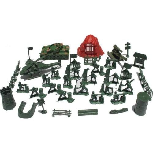 36Pcs Children Mini Simulated Army World War II Military Soldier Figures Plastic Models Desktop Ornaments Toys