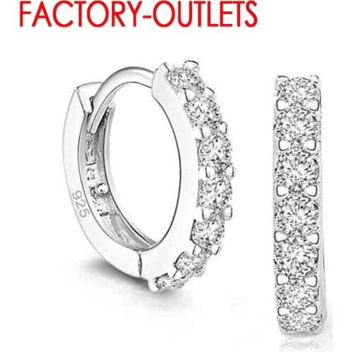 Fast Shipping Newest Luxury Romantic Women Jewelry 925 Sterling Silver Rhinestone Crystal Hoop Earrings For Women Wholesale