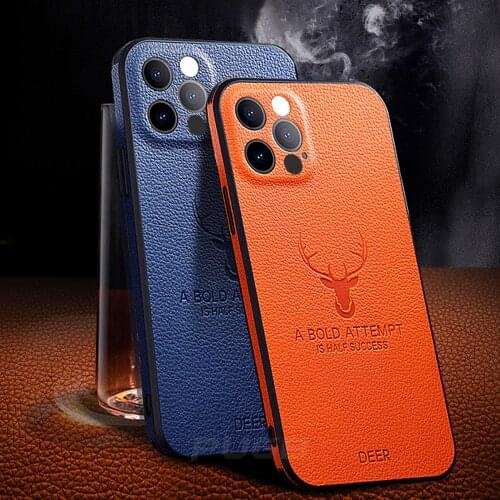 Luxury Leather Texture Square Frame Case for iPhone 11 12 Pro Max Mini iPhone XR X XS Camera Protection Shockproof Cover Coque