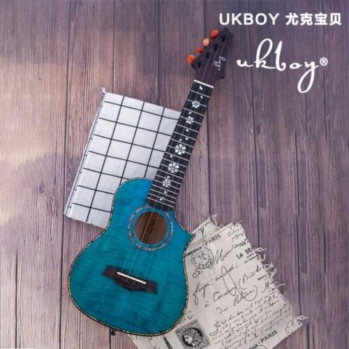 Ukboy childrens beginner 23 inch ukelli tiger veneer missing corner guitar 26 inch ukelli