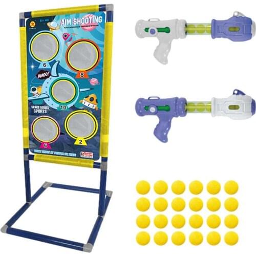 Air Powered Children Interactive Aerodynamic Gun EVA Soft Bullet Air Shoot Gun Desktop Indoor Outdoor Shooting Game For Kids