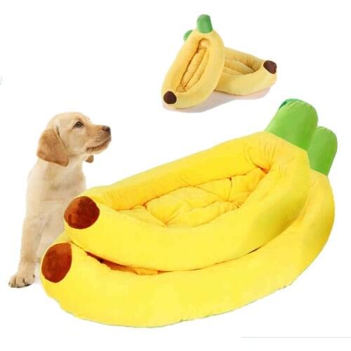 Pet Cat House Dog Bed Banana Shape Dog House Cute Pet Kennel Nest Warm Dog Sofas Cat Sleeping Bed for Large Small Medium Dogs