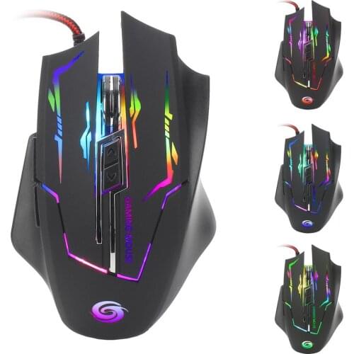 Ergonomic Wired Gaming Mouse 3200DPI PI RGB Backlight LED Optical Sensor Silent Mause For Laptop USB Computer Gamer Mice HOT