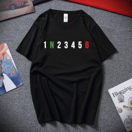 1 N 2 3 4 5 6 Joke of Drive Gear Cruel Motorcyclist Driving Men T-shirt Top Summer Fashion Camiseta Masculina 100% Cotton Tshirt