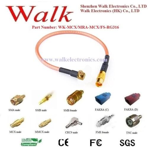 MCX male MCX female rg316 cable, MCX rg316 cable, MCX connector rf cable assembly