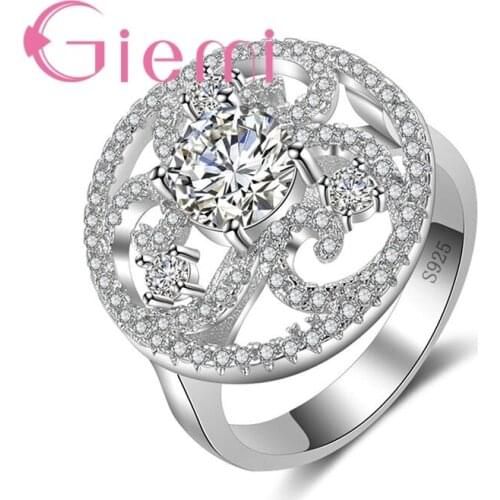 Refined Round Lace Texture Ring For Women Partying Match Clothing Jewelry 925 Sterling Silver Cubic Zirconia