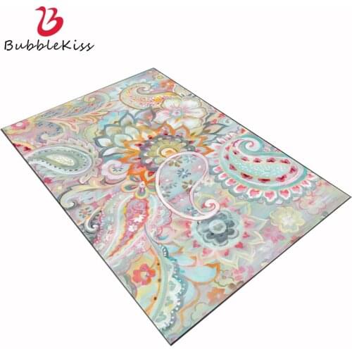 Bubble Kiss New 100% Polyester Abstract Colorful Flower Carpet Soft Carpets For Living Room Anti-slip Bedroom Floor Mat Area Rug