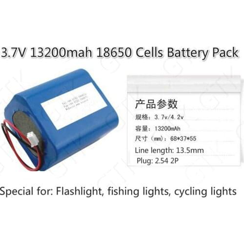 Lithium battery 3.7V 13200mAh 18650 li ion bateria with BMS 18650 batteries for Flashlight fishing light cycling light LED lamp