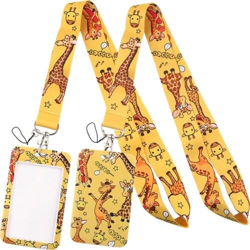 LT422 Animal Giraffe Key lanyard Car Keychain Personalise Office ID Card Pass Gym Mobile Phone Key Ring Badge Holder Jewelry