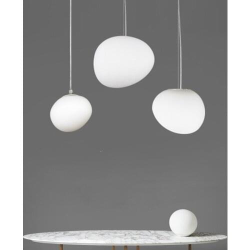 New Modern Glass Cobblestone Pendant Light Nordic Art Living Room Restaurant Mall Villa LED Lamps Home Decor Loft Hanging Lights