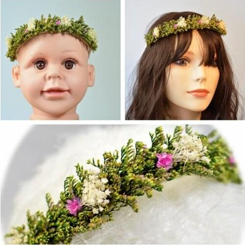 Original hand-made Mori flower parent-child headband hair band Elf hair band newborn photography props baby and mother headbands