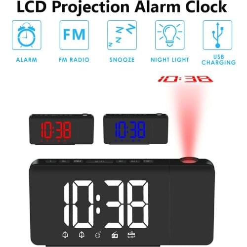 Original Projection Alarm Clock Digital Date Snooze Function Backlight Projector Desk Table Led Clock With Time Projection