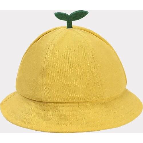 Bucket hat children cute hats Thin fisherman hat sunscreen boy girl cute Pure color grass baby hat
