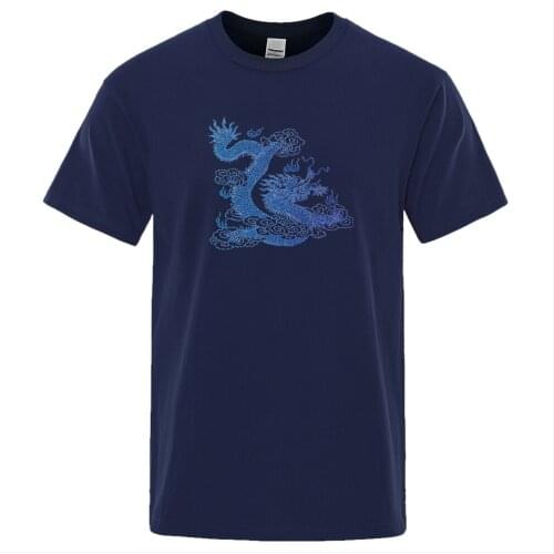 Awesome Fashion Street Style Dragon Print Tshirts Men Fashion Casual T-Shirts Summer Loose Tee Clothes Harajuku O-Neck Tops Man