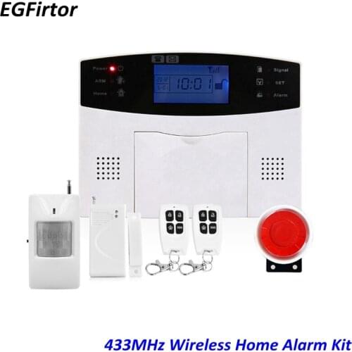APP Control Home Alarm System English Spanish Russian Voice Smart Home GSM PSTN Burglar Alarm System 433MHz Remote Control