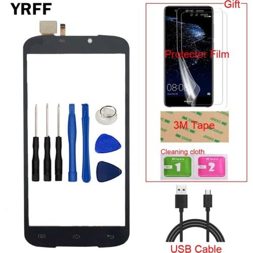 Mobile Front Touch For Doogee X6 / X6 Pro Touch Screen Glass Digitizer Panel Lens Sensor Capacitive + Protector Film
