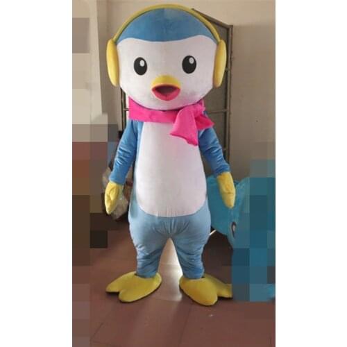 Blue Clothing Penguin Mascot Costume Suit Cosplay Party Game Dress Apparel Cartoon Character Birthday Clothes Carnival Halloween