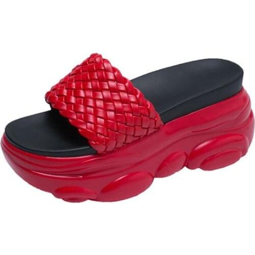 Womens Wedge Slides Fashion Shoes Woman Summer Women Shoes Outdoor Slippers Thick Bottom Flat Platform 9cm/3.5 inch Height