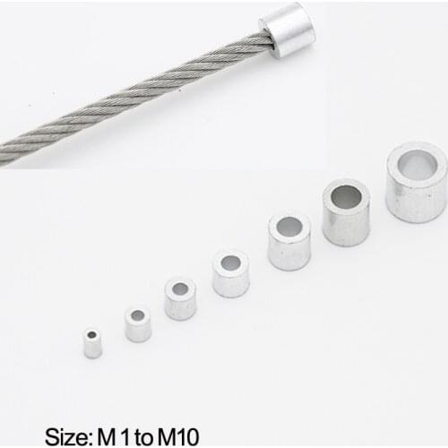 M1 to M10 Many Size Steel wire Cable rope Fixing clip circular Aluminum Ferrules Crimping Loop clamps Quantity 100pcs - 10pcs