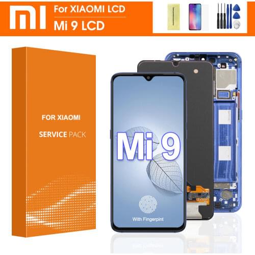 6.39'' Super AMOLED LCD For xiaomi Mi 9 LCD Display Touch Screen Digitizer Assembly with frame For xiaomi Mi9 M1902F1G Display