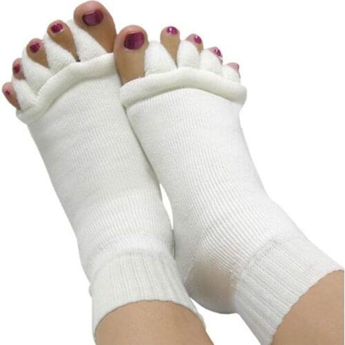 Brand new 1pair 5colors Yoga Gym socks acrylic cotton five toe separator massage socks foot alignment pain relief foot care tool