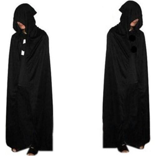 1pc Halloween God of Death Cloak Hooded Cape Witch Adult Devil Robe Floor Length Cosplay Party Supplies Wholesale