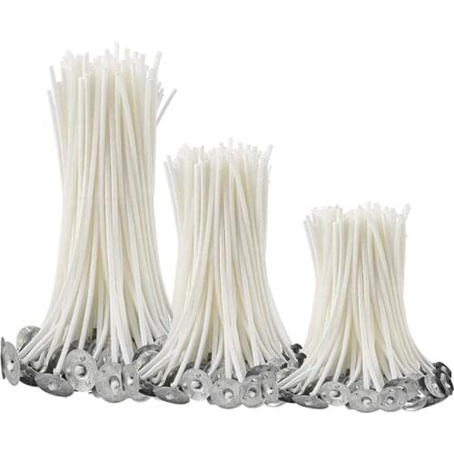 100Pcs/set Candle Wicks Smokeless Wax Pure Cotton Core 9/15/20cm DIY Candle Making Pre-waxed Wicks For Party Supplies
