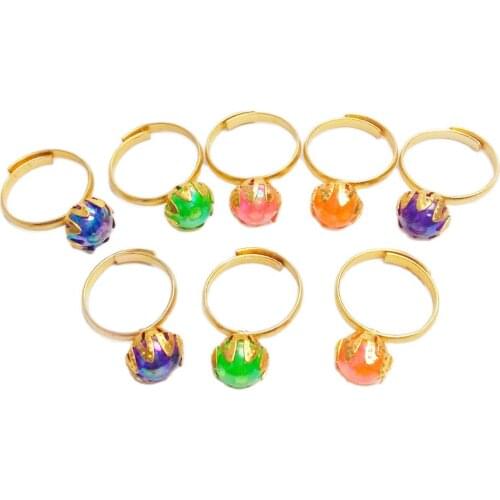 12 pcs Metal gold Girl gem RINGS VENDING MACHINE TOYS pinata Bag Filler Loot Gag Princess birthday party favor Favour gift prize