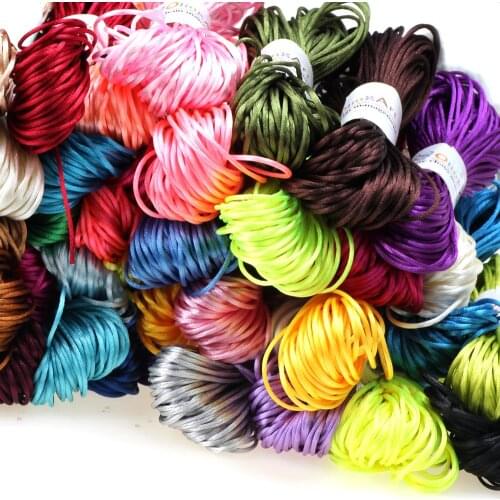 18Meter/Lot 1.5MM Chinese Knot Line Cord Silk Satin Nylon Trim Rattail For DIY Bracelet/Necklace Handmade Knitting String