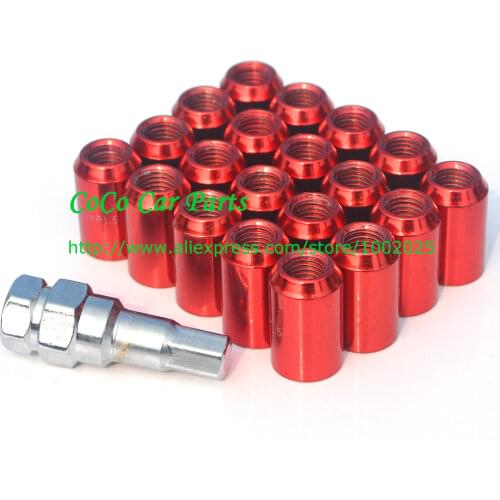 Free Shipping 20pcs/pack Racing Car Wheel Lug Nut With Adapter Car Wheel Bolt Racing Lock Nut M12XP1.5