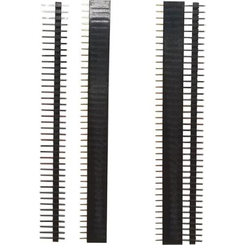 5Pairs/10Pcs 40Pin Single Row Straight Male Female Socket 2.54 Breakable Pin Header PCB JST Connector Strip