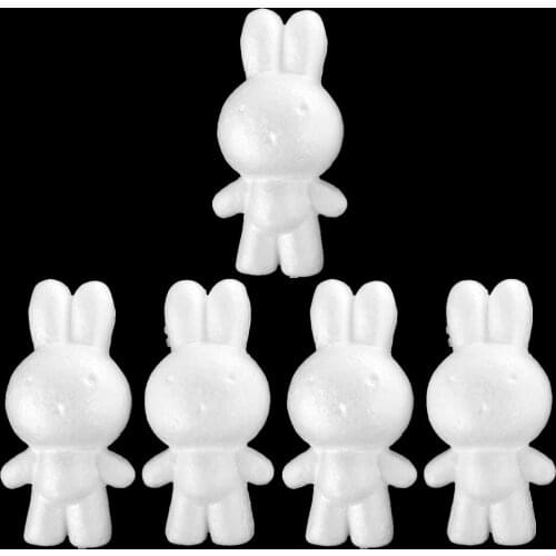 5pcs Rabbit Shaped Styrofoam Foam Ornaments for DIY Modelling Craft 14mm