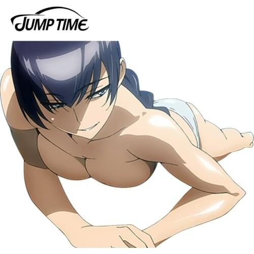 JumpTime 13cm x 10.1cm Car Sticker Sexy Woman Girl Highschool Of The Dead Busujima Saeko Decal JDM Car Styling Auto Decoration