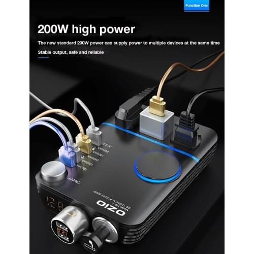 Car inverter 12V24V to 220V high-power conversion charger integrated locomotive power converter socket