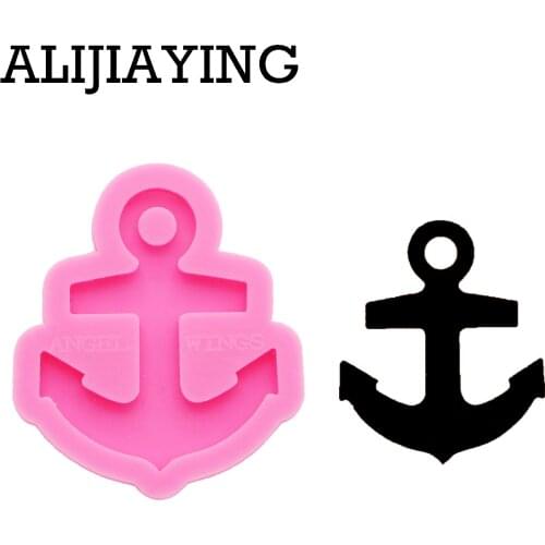 DY0197 Shiny anchor mold DIY keychain silicone molds craft keyring pendant jewelry keychains mould epoxy resin table