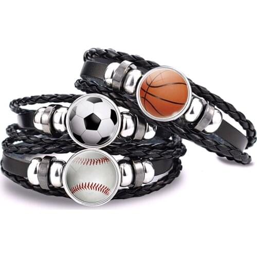 Basketball Football Baseball Braided Bracelet Fashion Punk Ball Bracelet Jewelry Sports Men Women Accessories Valentine Gifts