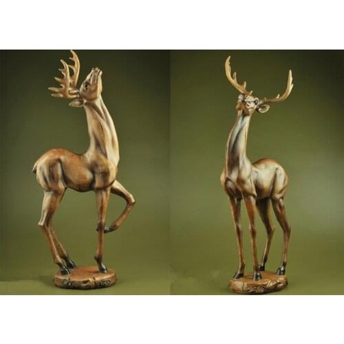 2pc/set Deer Decorative Figurine Statue Resin Art&Craft Art Sculpture Home Decoration Accessories