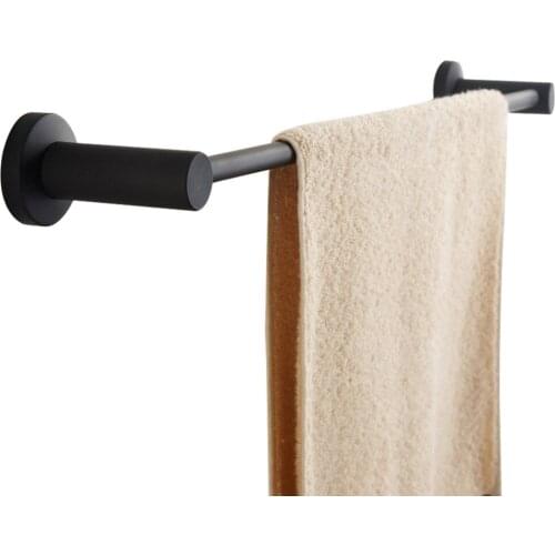 50/40 cm SUS 304 Stainless Steel Single Towel Bar Black Towel Rack Holder Black Matte Wall Mounted For Bathroom Accessories